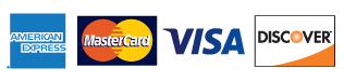 Credit Card Logos for American Express, MasterCard, Visa, and Discover